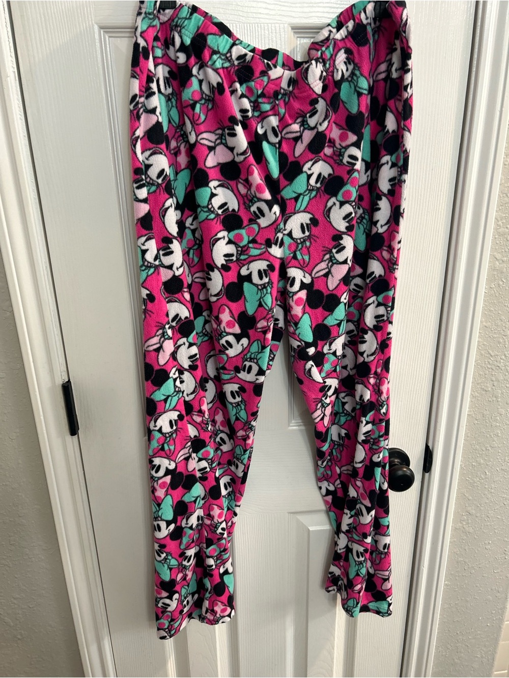 Disney Minnie Mouse Womens Pink Lounge Pants Straight Stretch Pure Polyester  2X